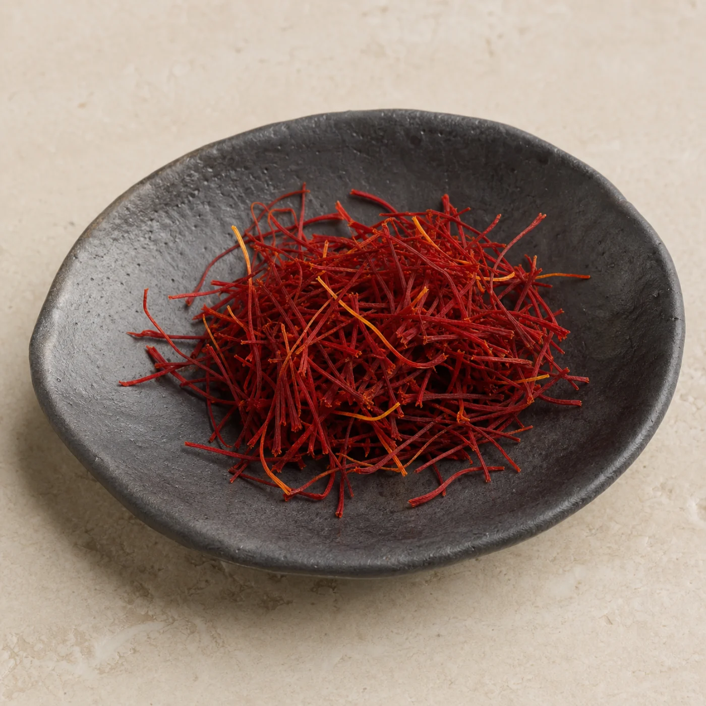 Pushal Iranian saffron showing its natural thread appearance