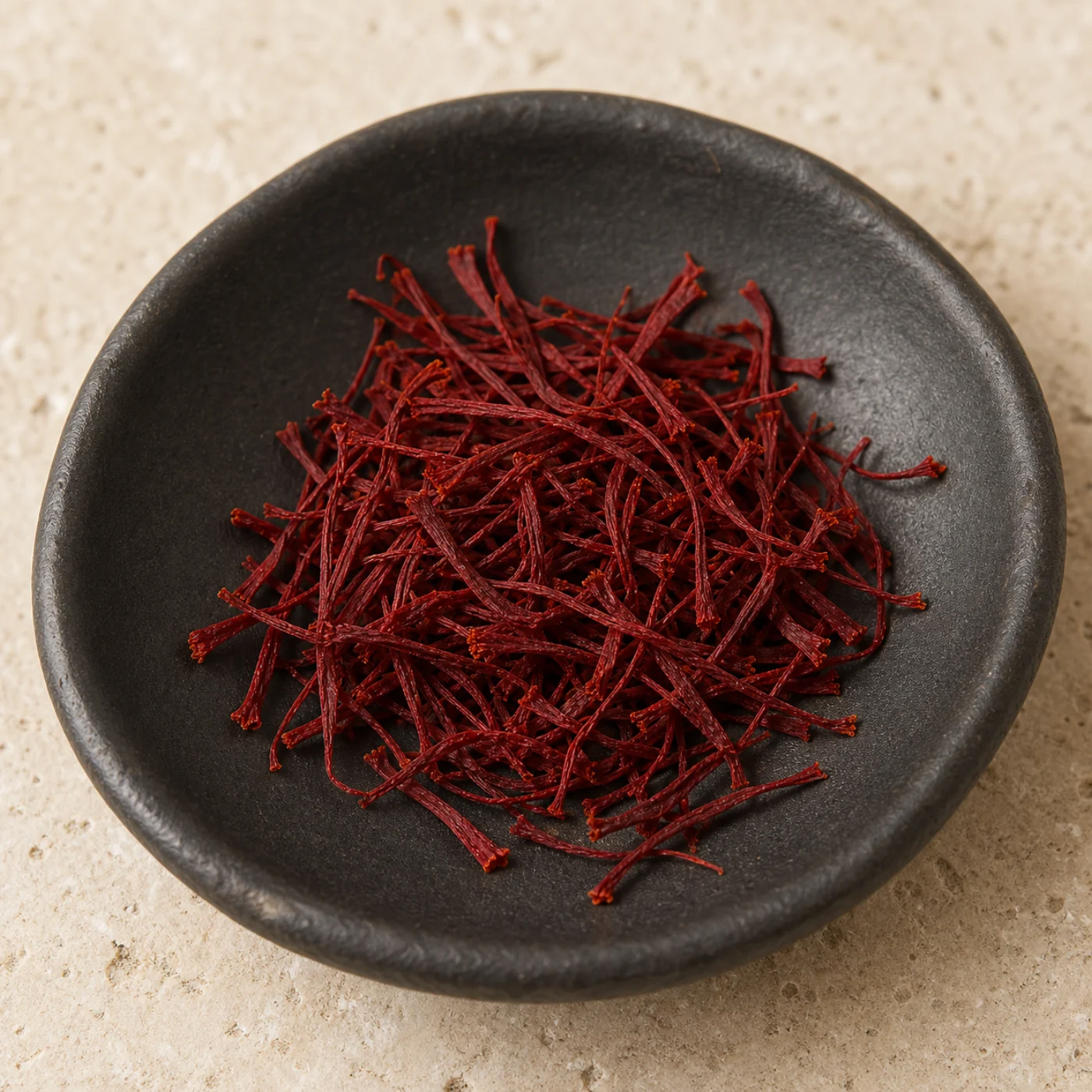 Super Negin Iranian saffron showing its natural thread appearance